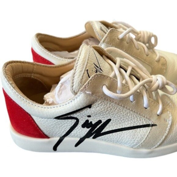 Giuseppe Zanotti signature white red sneakers size6.5 - Picture 2 of 8